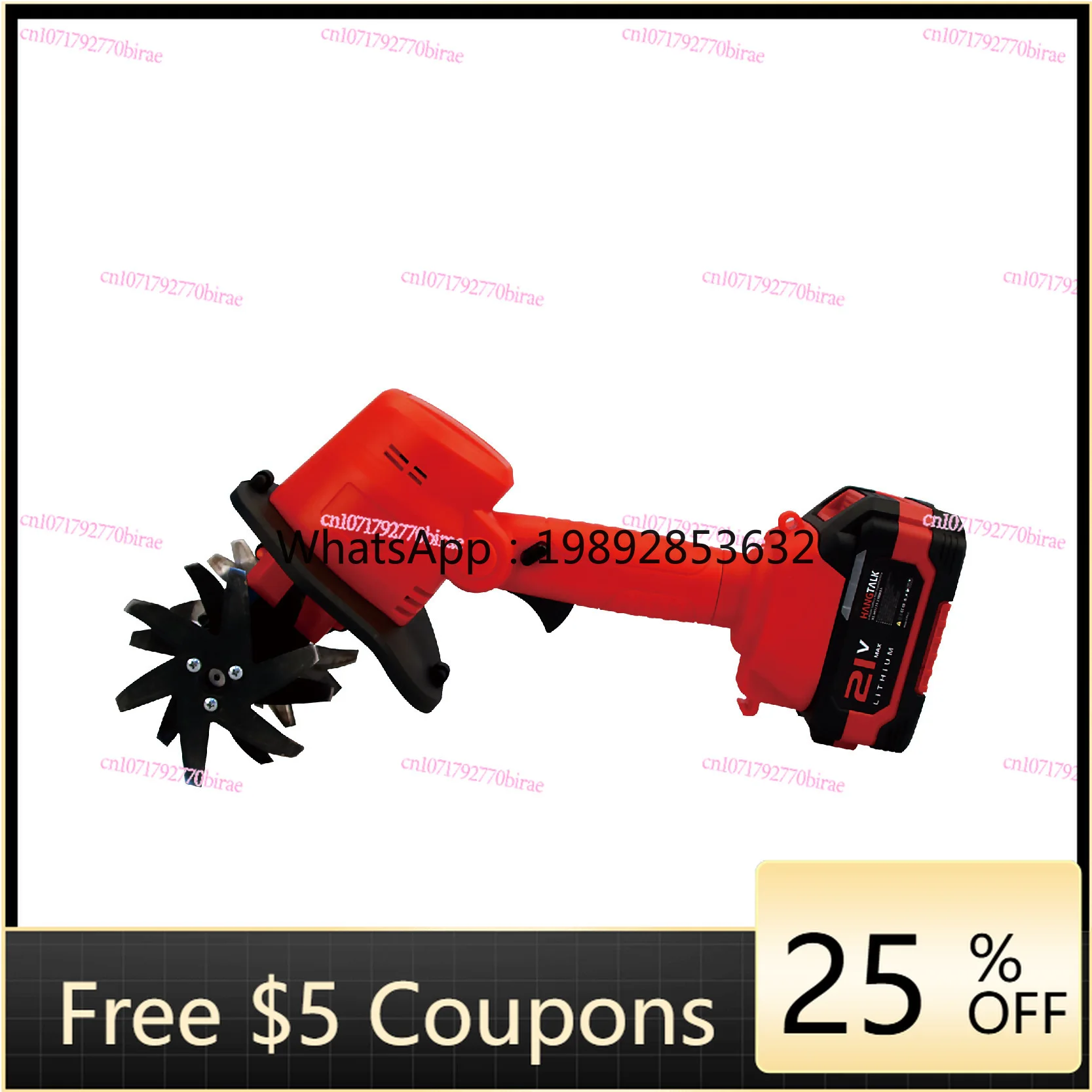 HH Handheld Lithium Battery Lawn Puller, Micro-tiller, Portable  Garden Small Lawn Mower