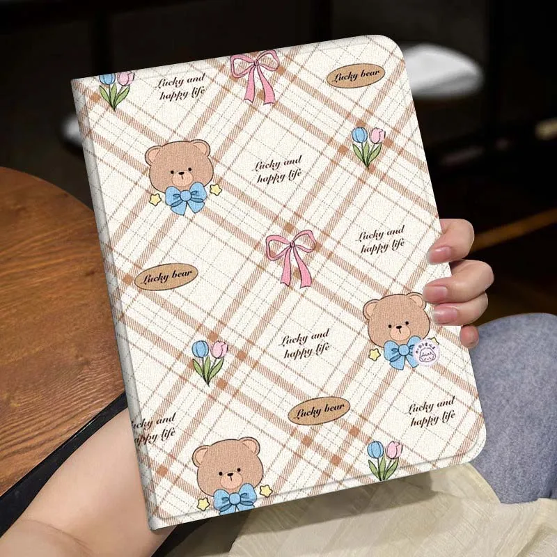 

Little bear rabbit flowers For iPad Pro Air Mini 1 2 3 4 5 6 7 7th 8th 9th 10th 11th 10.2 9.7 10.5 10.9 11 12.9 Tablet Case