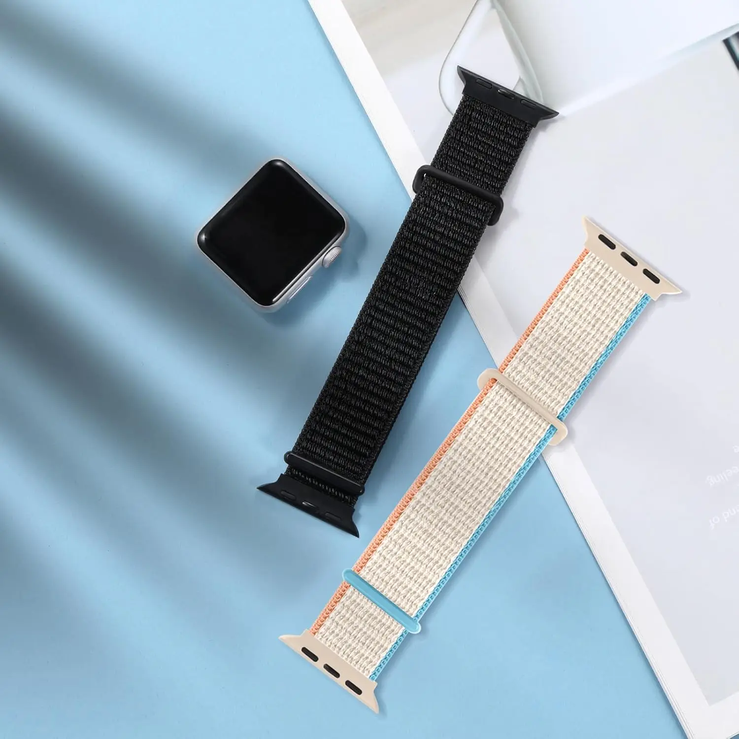 Nylon Strap for Apple Watch Band 44mm 45mm 49mm 41mm 40mm 42mm 38mm Adjustable Elastic Bracelet IWatch Ultra Series 3 4 5 SE 678