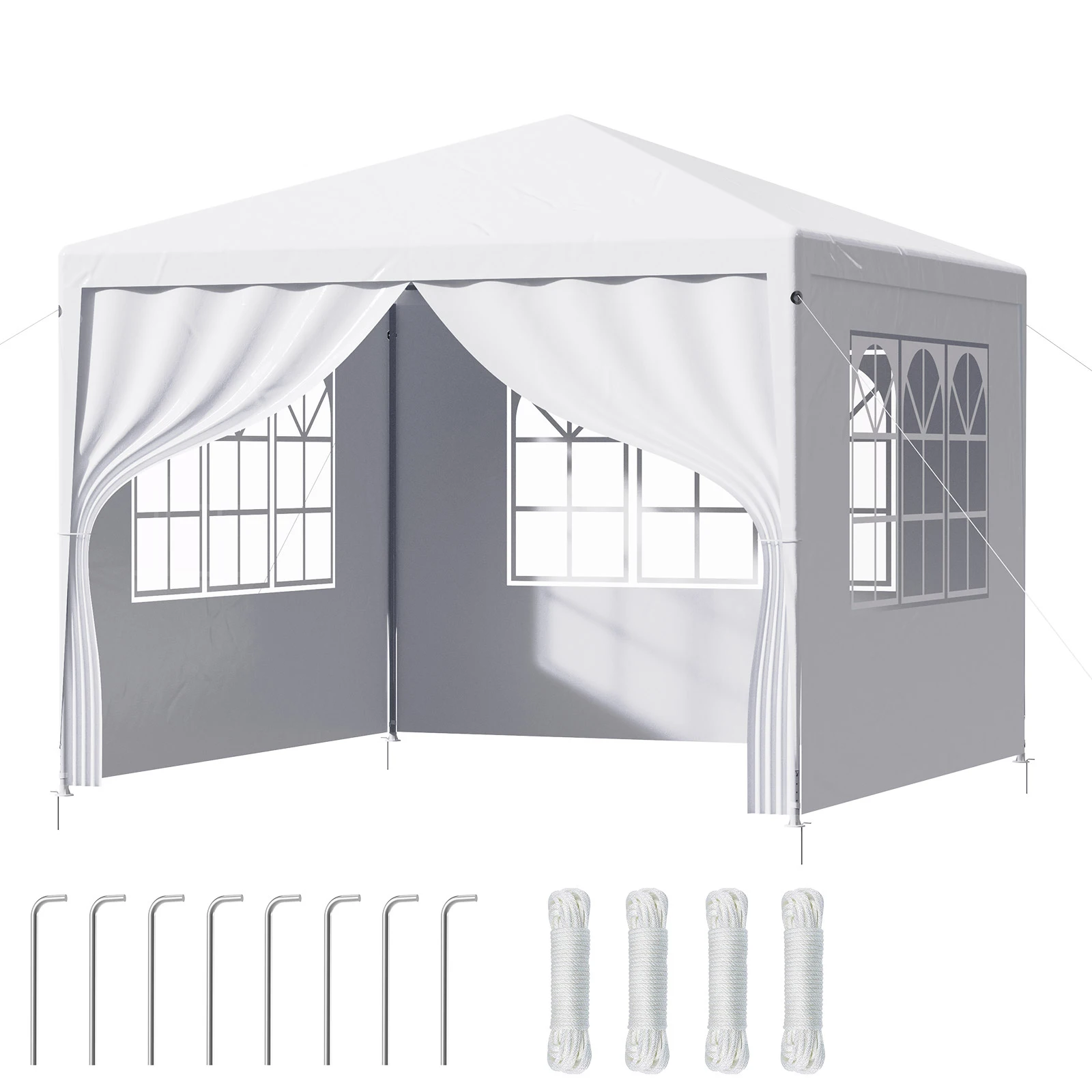 LOEFME 3X4M Outdoor Gazebo Luifel Camping Tent Waterdicht Winddicht UV Zonwering met Afneembare Zijwanden Tent voor DIY Tuin