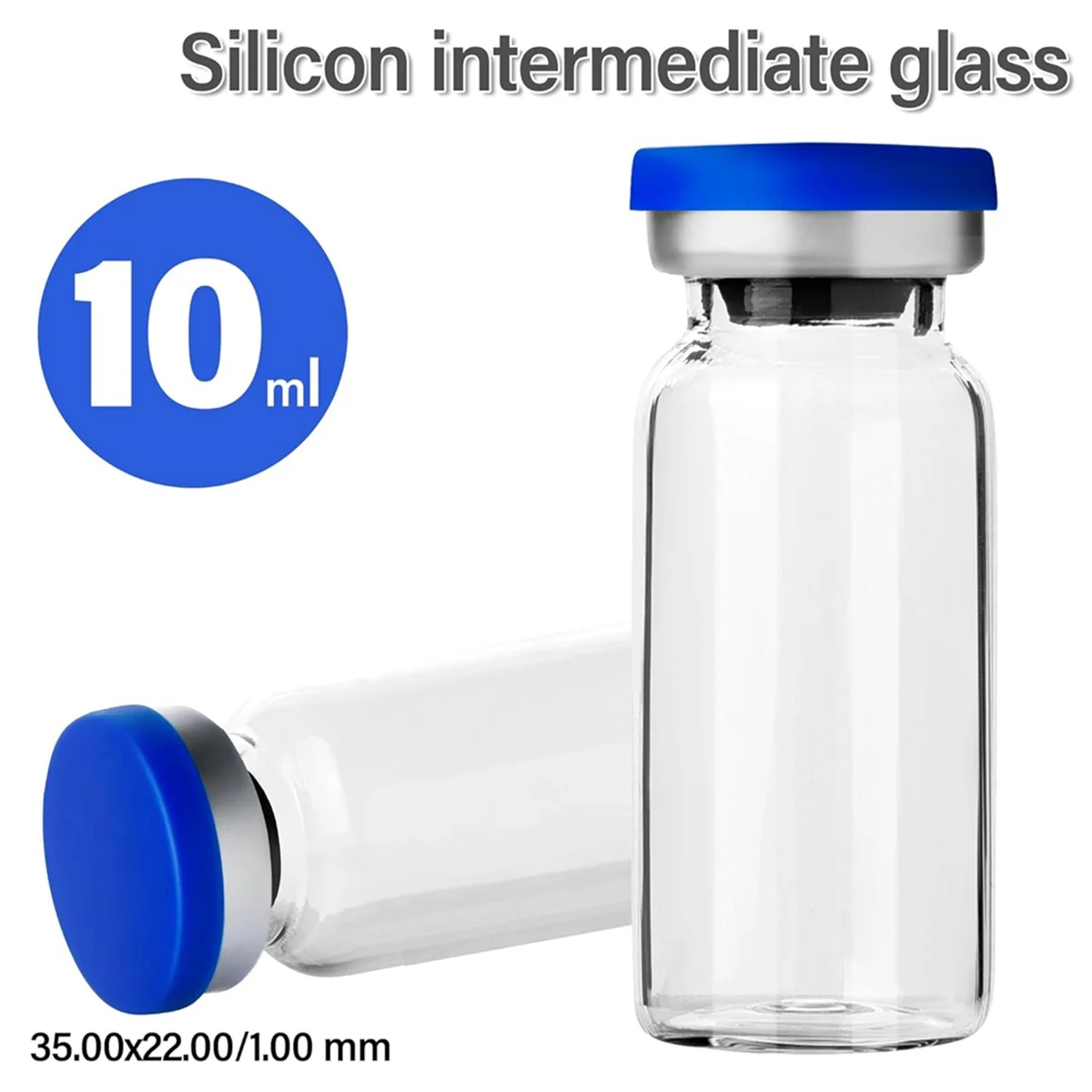 Empty Vials with Self Healing Injection Port, with Aluminum Plastic Cap, Sealed Empty Vials (10ML 12PCS)