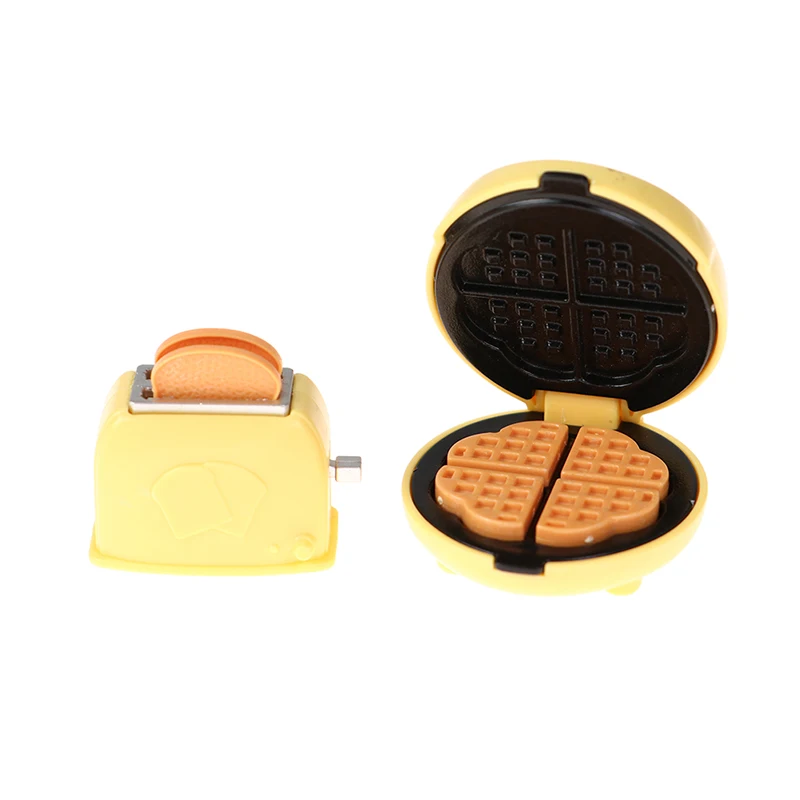 مجموعة مطبخ مصغرة لبيت الدمى بمقياس 1/12، ماكينة خبز، خلاط، موازين إلكترونية