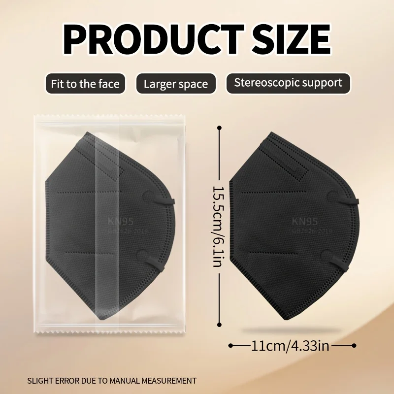 HENGPIN 50pcs4 capa filtro hombres mujeres máscara para deportes al aire libre, envoltura independiente fácil de llevar máscara blanca plegable