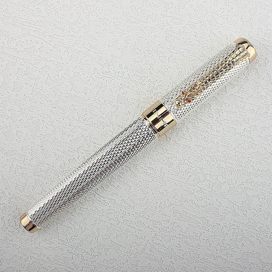 JINHAO-Stylo à bille roulante 1200 Canetas Silver Pens, Gold réinitialisation Business Executive, Fast Writing Pen, fraîchement Pen, 14*1.4cm, 1Pc