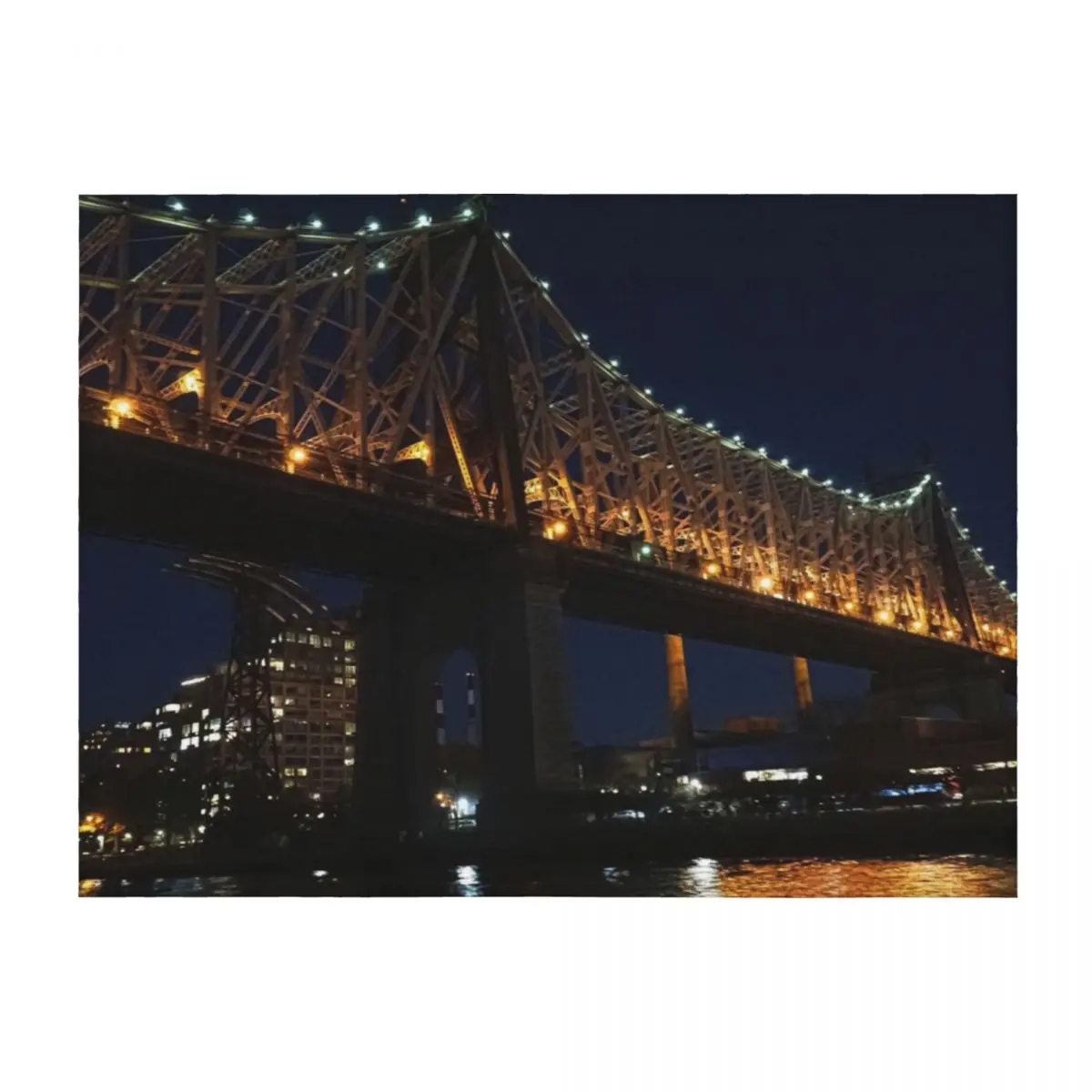 

Queensboro Bridge - Night Sence Throw Blanket Polar Soft Plaid Loose Sofa Blankets