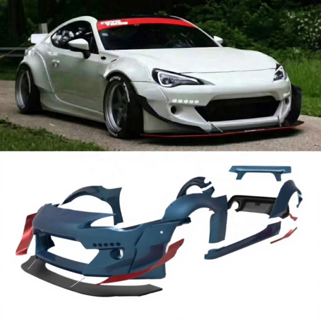 For  GT86 2013-2019 BRZ Modified Rocket Bunny 2rd Generation Wide Body Kit Front Bumper Rear Diffuser Side Skirt Bodykit