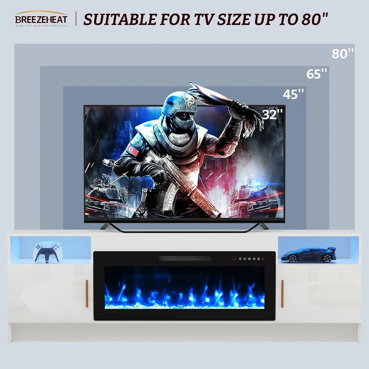Electric Fireplace TV Stand 36