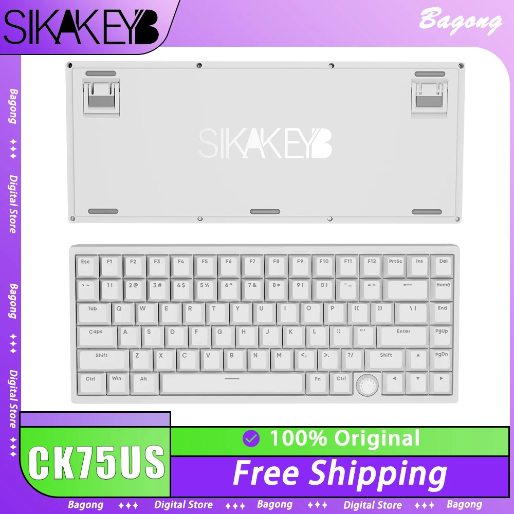 

Sikakeyb CK75US Mechanical Keyboard Magnetic Jade Switch Custom RGB PBT E-Sports Wired Gaming Keyboard Pc Gamer Accessories Gift