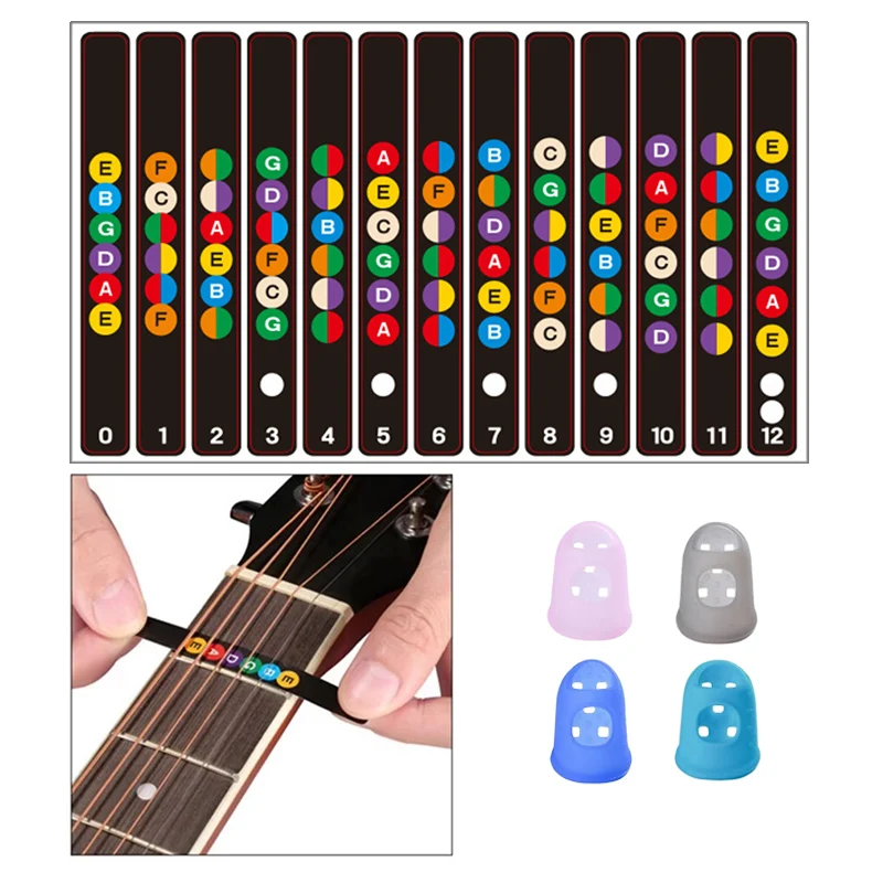 

Ноты для гитары, этикетки с картами, наклейки с напальчником, аксессуары для электрогитары, наклейки на гриф для 6-струнной акустической TMZ