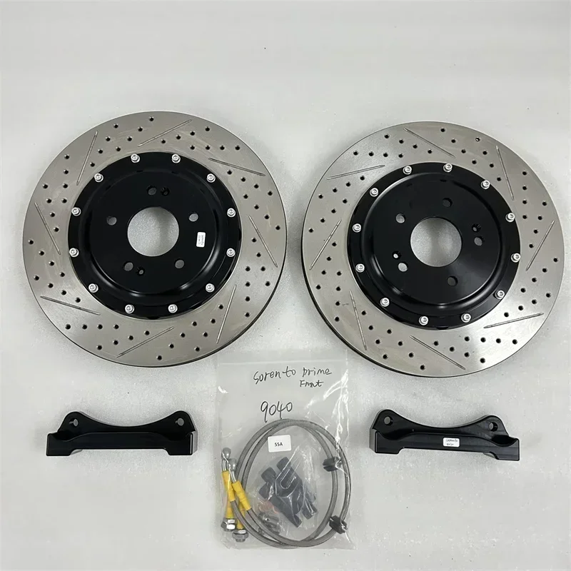 CHKJ Jekit Kit de frein haute performance 1996 Lancer Evolution IV EVO4 330x28mm disques Rotors cloche raccord 17 jante VW Golf Chery