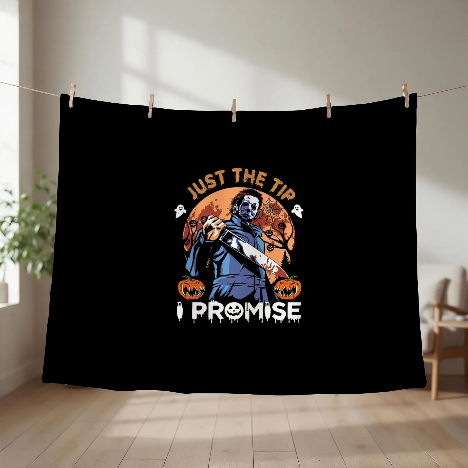 Just The Tip I Promise Michael Myer Vintage Throw Blanket couch cozy soft plush fuzzy picnic outdoor blanket