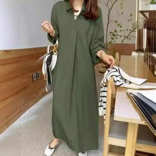 

Casual Long Cotton Dr for Men Busin Gentleman Sle Long Sve Faionable Inner Wear Universal Fit Spring Season