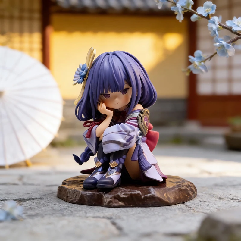 

14cm Genshin Impact Raiden Shogun PVC Figure Q Version Anime Collectible Statue Toy Decoration Gift