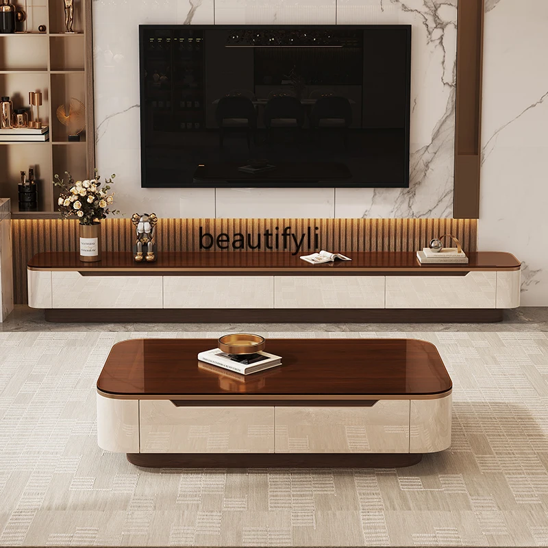

New Coffee Table Tempered Glass Light Luxury High-Grade Minimalist Living Room Modern Small Apartment Home Use