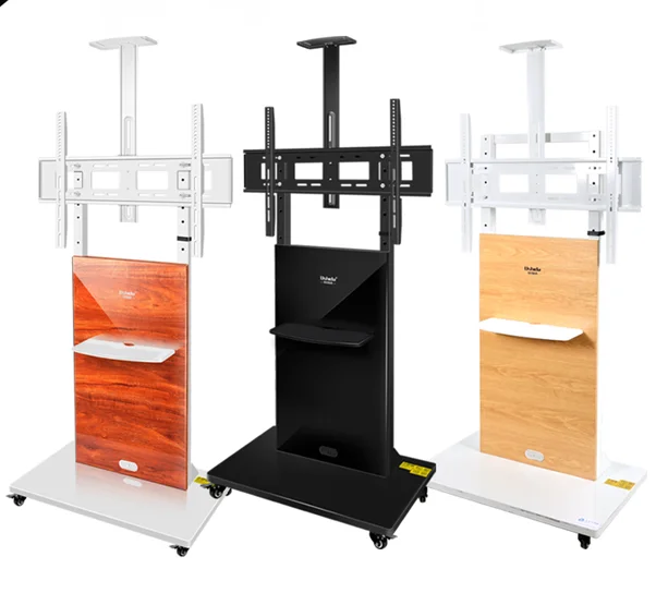 High Quality Mobile TV Cart for 42-100 Inches Removable LCD Stand Universal Wheels TV Mount Cold Rolled Steel Black 150kg