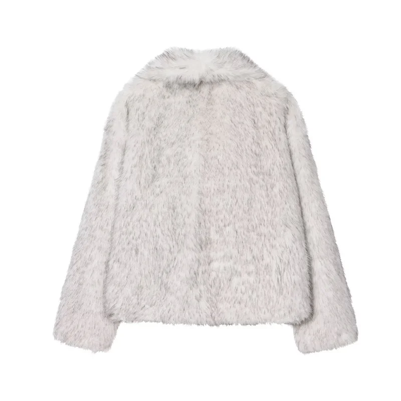 Guobioziy Women's Top 2026 Autumn/Winter New High-Quality Faux Fox Fur Thick Short Coat with Faux Leather Effect