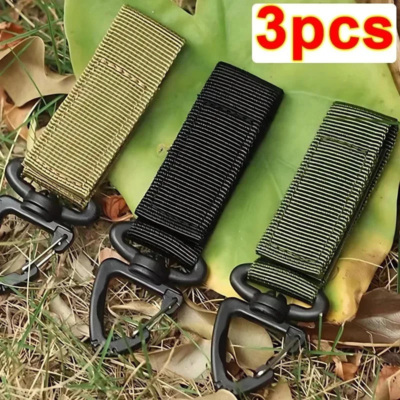 1/2/3Pcs Outdoor Camping Carabiner Nylon Tactical Backpack Key Hook Webbing Buckle System Belt Buckle Hanging Climbing Accessory