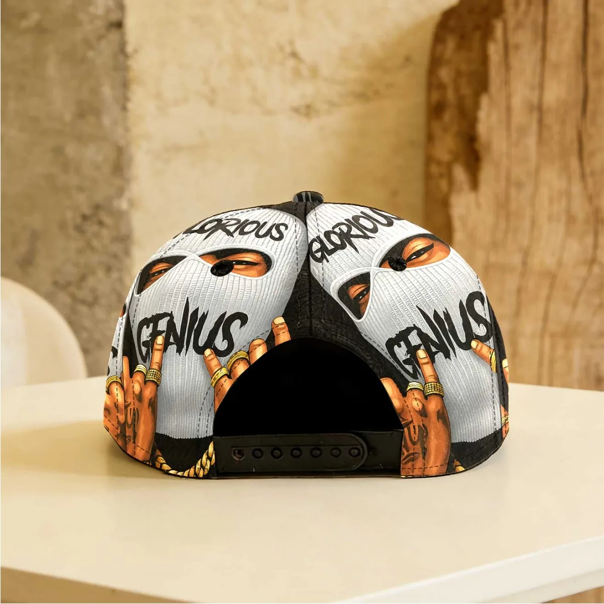 Customization 1pc With Glorious Genius Drip 2D Flat Adjustable Flat-Brimmed Hat For Men Women Perfect For Daily Wear Hand Washab