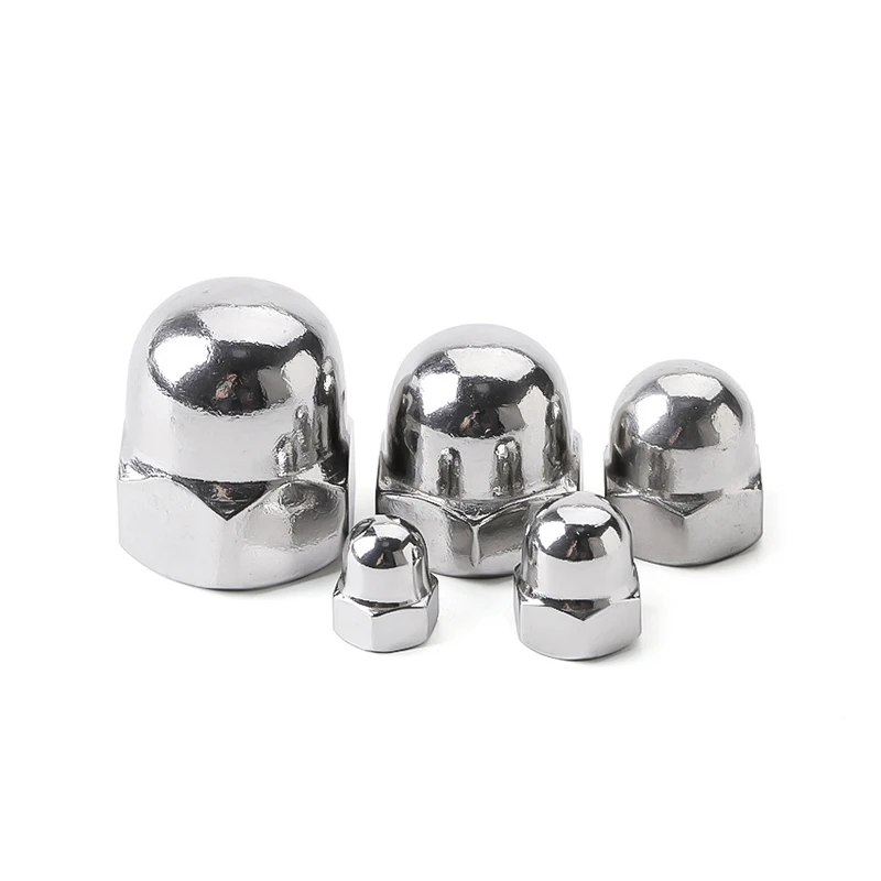 M6 M8 M10 M12 M16 Hex Dome Acorn Nut 304 Stainless Steel Terbalik Memutar Benang Kiri Acorn Nut 1/2/5/10pcs