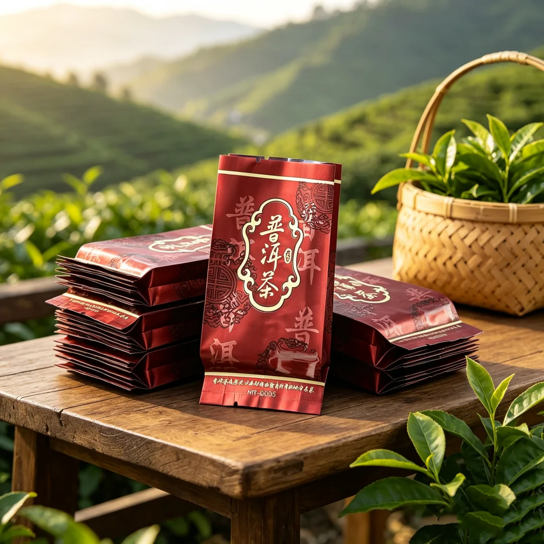 250g Chinese Puer Tea Set Zipper Bags YunNan Pu'er LaoChaTou,Ginseng Oolong Tea Recyclable Sealing Packing Bag