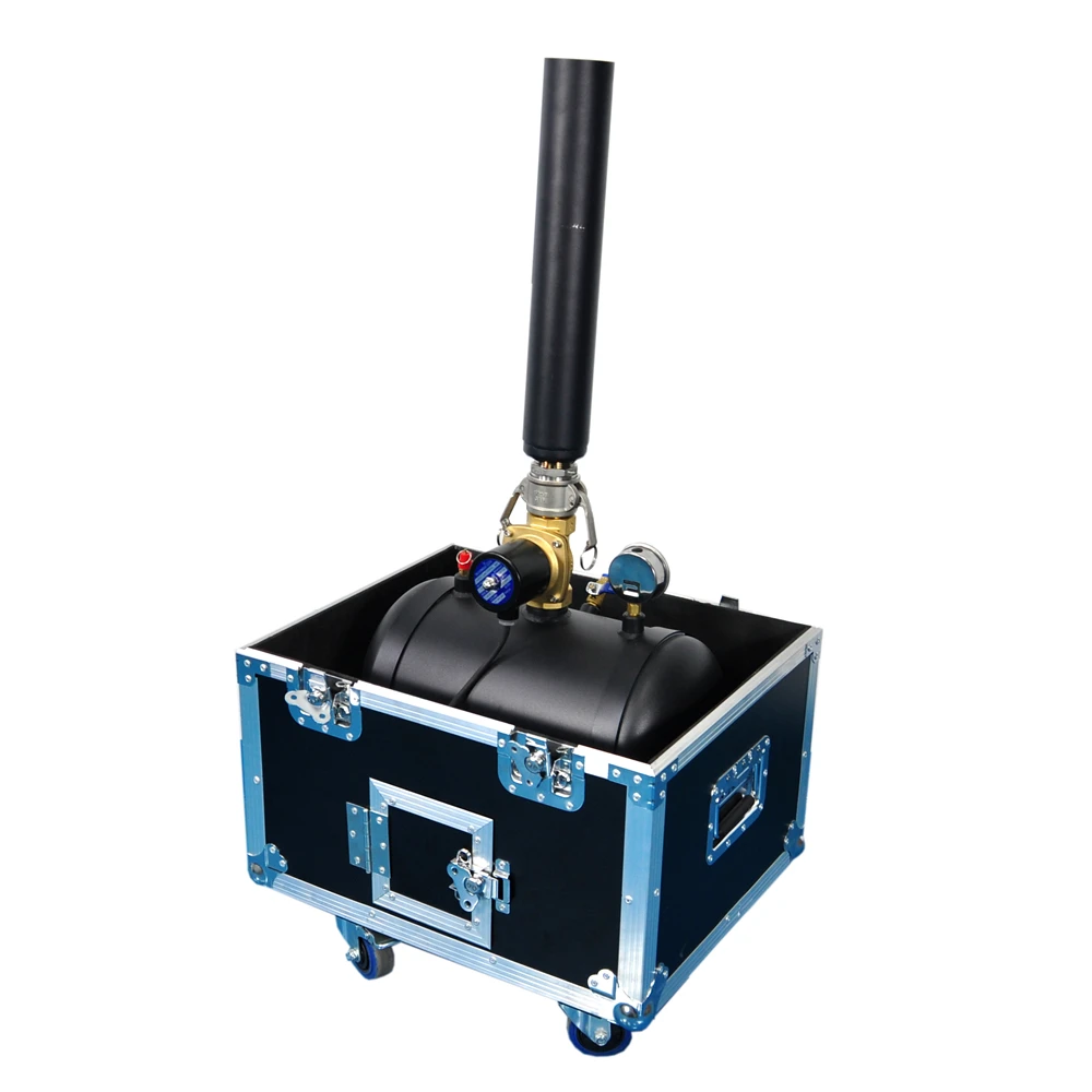 TIPTOP Flightcase Packing 1.5inch Solenoid Valve Power Manual Control Confetti Paper Powder Jet Machine 50cm Jet Pipe