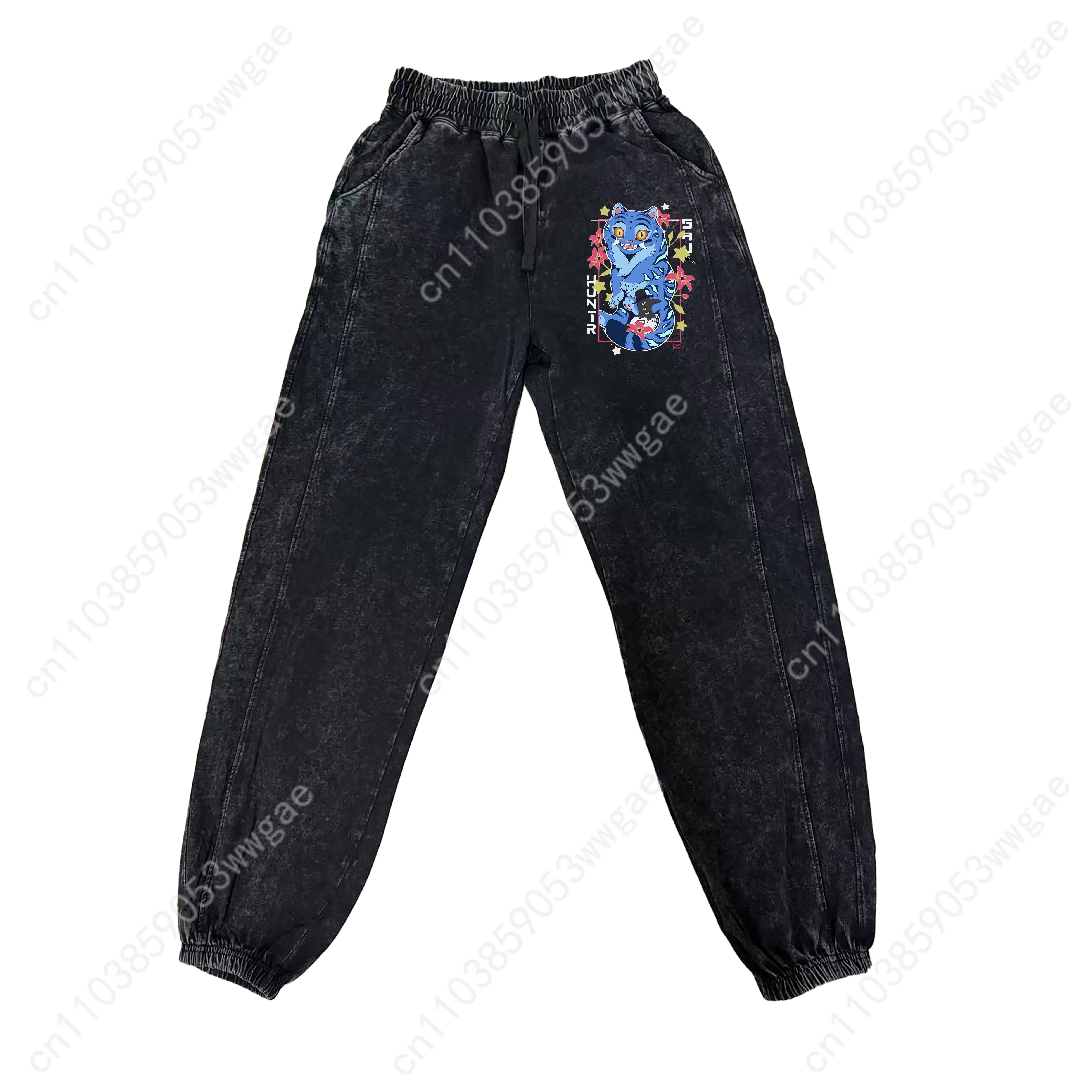 KPop شيطان الصيادين السراويل رجل إمرأة ريترو خمر السراويل القطن عالية الجودة مطاطا Sweatpant مخصص بانت مع جيب