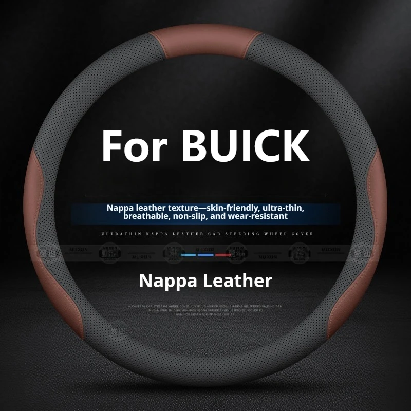 Sport Style Steering Cover For BUICK Enclave Envision Encore GX LaCrosse Regal Verano 37-38CM Premium Touch Car  Accessories