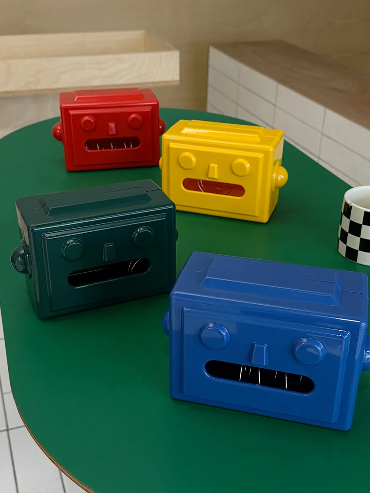 Kreative Roboter-Taschentuchbox Aufbewahrung Serviettenhalter Papierbox Dekoration Desktop-Taschentuchhalter Küchen-Taschentuchbox Geschenk für Freunde – Detail 6