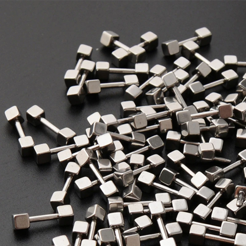 

Twist Back Double Cube Color Stud Earrings Female Stainless Steel 1.2*6mm Size 2mm 3mm 4mm 5mm Babygirl Earrings