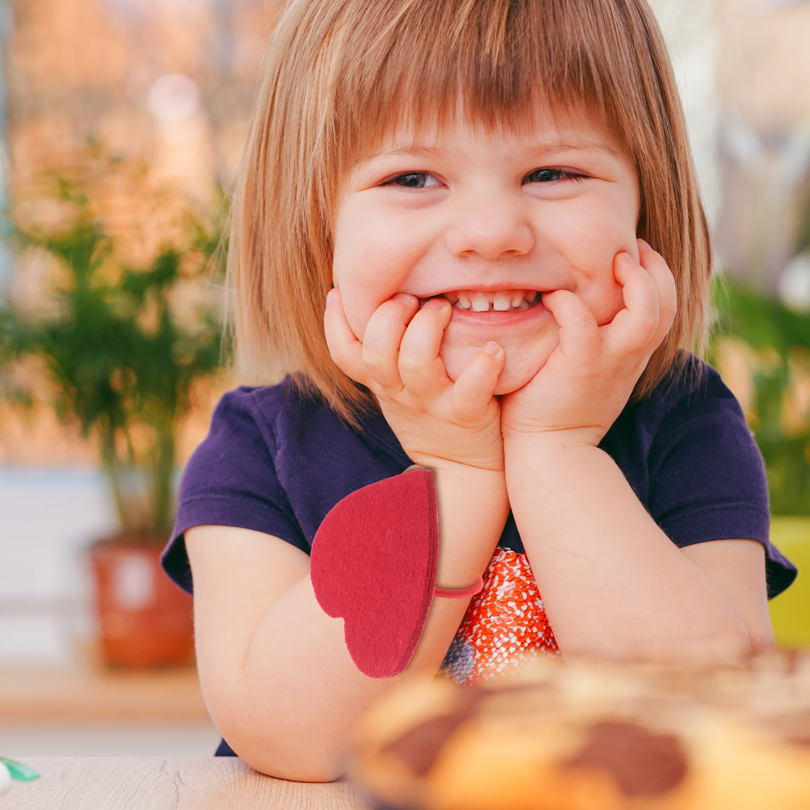 2-delige hartvormige armbandset Handgemaakte feestartikelen Polsvilt Crafting Fun voor kinderen Kind