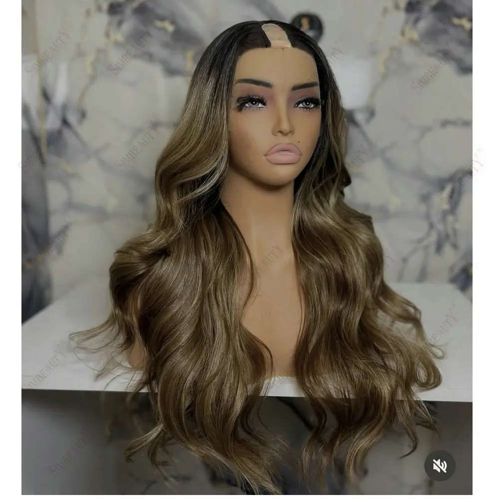 Soft Remy Human Hair Glueless 1x4Size Opening U Part Wigs Loose Wave Full Machine Made V Part Wig Human Hair for Women Easy Wear