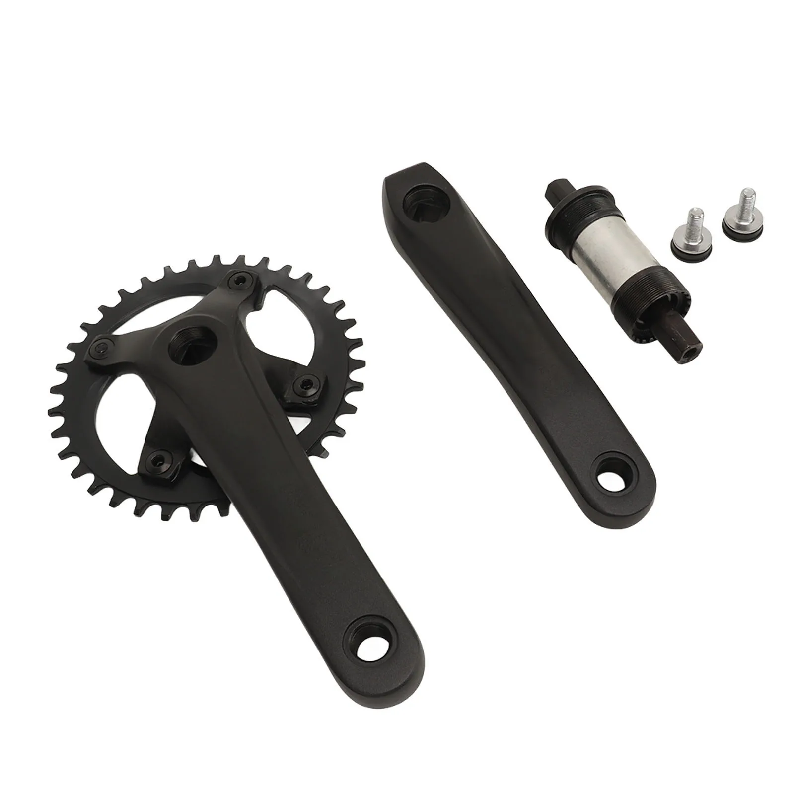 

Mountain Bike Crankset 104mm BCD Square Taper Crankset 36T Positive Negative Chain Single Disc 7‑12 Speed Conversion Parts