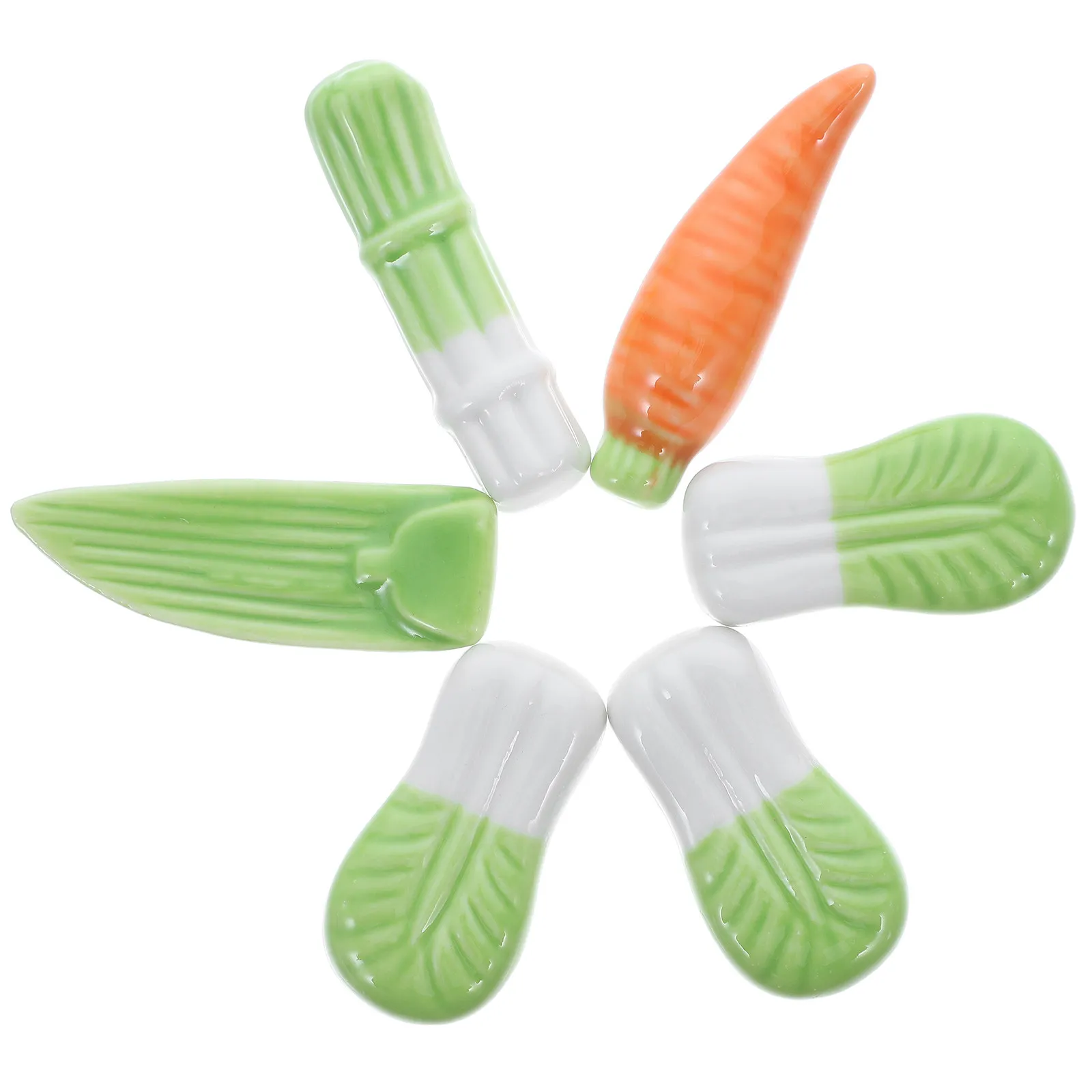 6Pcs Vegetable Series Chopstick Rest Ceramic Chopsticks Stand for Tableware Storage Elegant Dining Decoration Chopsticks Support