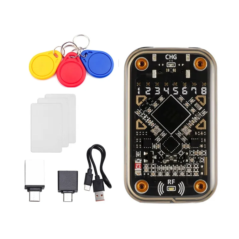 -A20Z Chameleon Ultra RFID قارئ الشرائح الذكية + 3XUID المفاتيح/بطاقة CUID تماس البطاقة الذكية المحاكي 125K 13.56M شارة فك التشفير