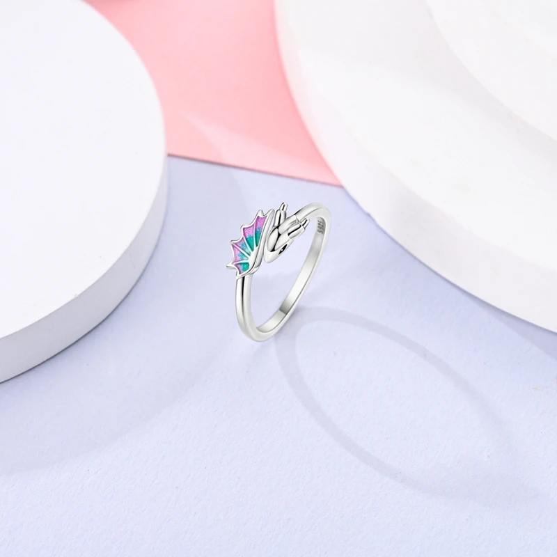 Women's 925 Sterling Silver Pterodactyl Open Ring