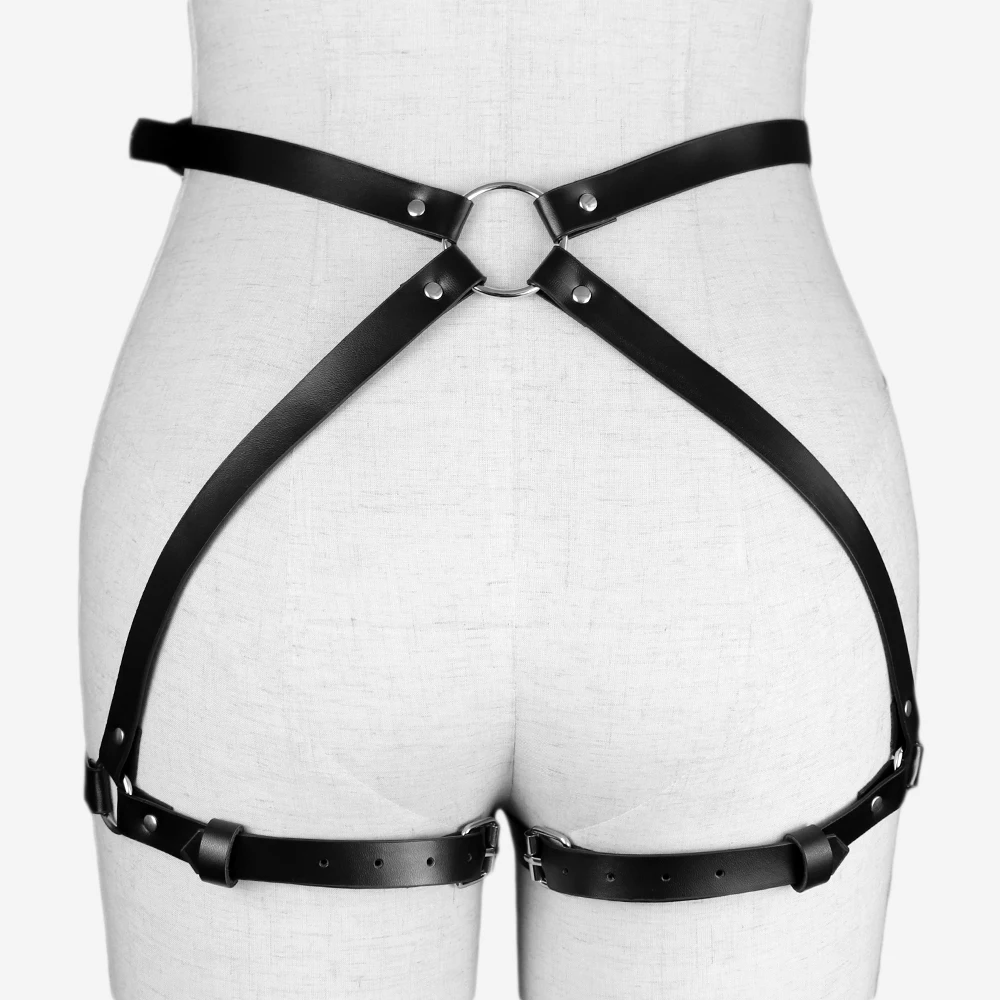 Women\'s Sexy Black Gothic Waist Belt With Leg Bondage Ladies\' Sexy Bondage Belt For Costumes Party Dress Accessories Harness