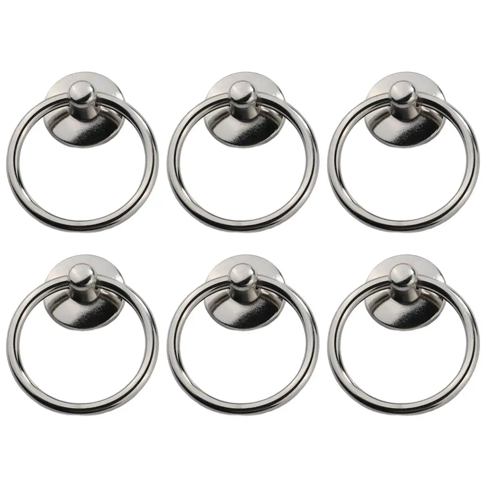 

6Pcs Black Ring Drawer Knobs Cabinet Handles Dresser Pulls Vintage Furniture Hardware Circular Door Handle Jewelry Box Knob Easy