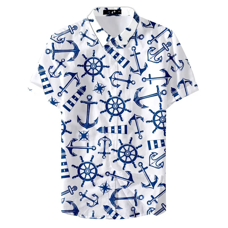 

Loose Lapel Printed ort Sve irt Wide Collar Slim Fit Spring Summer Casual Wear Youthful Sle Flat Iron Treaent