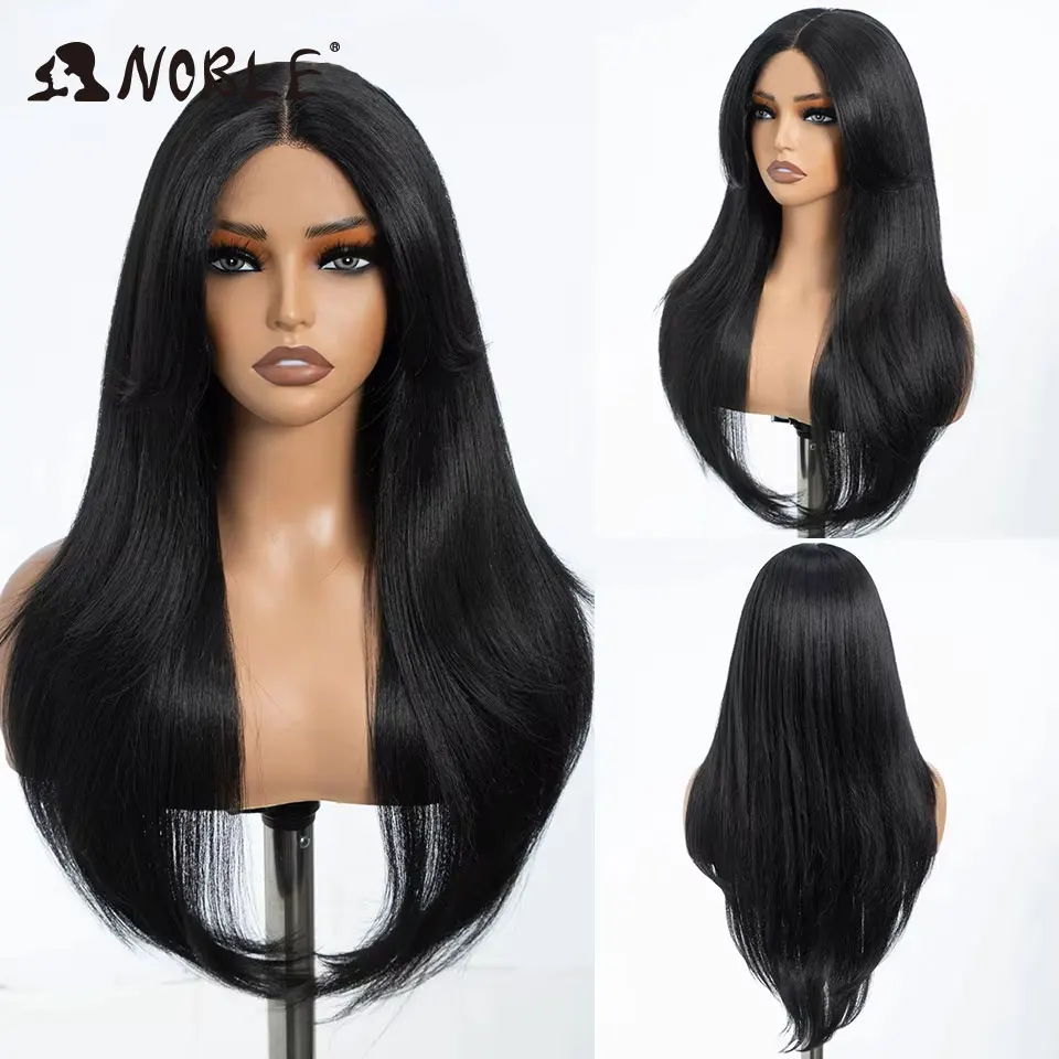 6X4, synthetische Perücken mit Spitze am Vorderteil, ohne Klebstoff, für Damen, vorgezupfte, gestufte, glatte Perücke, die man einfach aufsetzen und losgehen kann, Ombré-Weißblond, hitzebeständig. – Detail 7