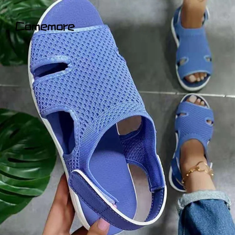 Comemore Flat Shoes Casual Woman Ladies Beach Woman Espadrilles Large Size 43 44 45 2024 Summer Women Men Sandals Free Shipping