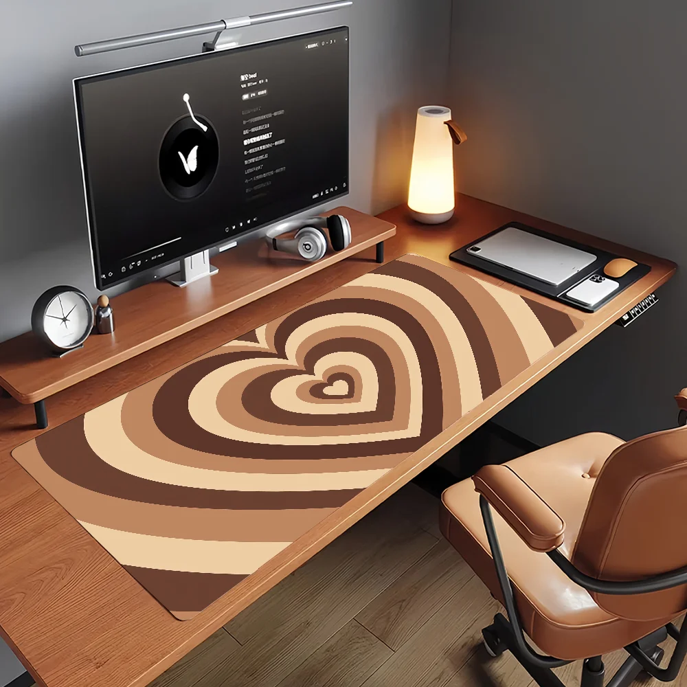 

Coffee Love Heart Mouse Pad Non-slip Rubber Computer Mat Gamer Balance Decoracion Deskmat Laptop Office Large