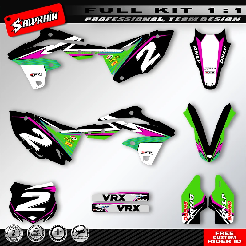 Sawrain  For KAWASAKI KX250F KX 250F 2013 2014 2015 2016 Motorcycle Custom Motorcycle Graphics Decals Stickers Kit