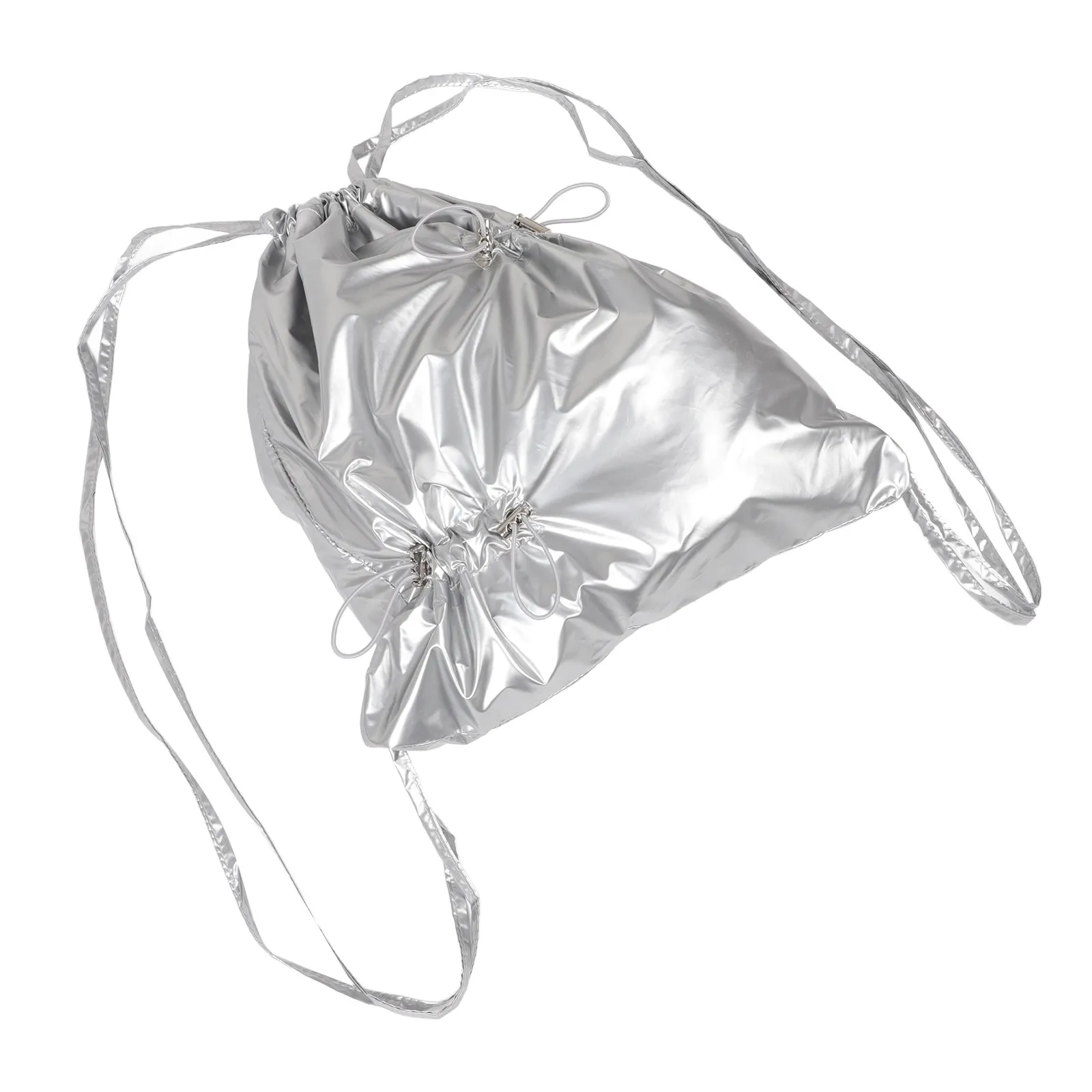 

Нейлоновый рюкзак-мешок на шнурке, большой вместимости, плиссированный, легкий, повседневный, для спортзала, путешествий, спорта, водонепроницаемый, складной.