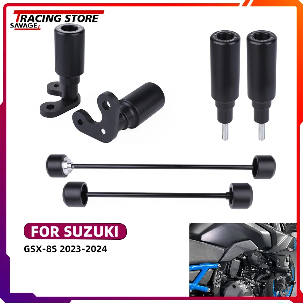 

2024 GSX8S Wheel Axle Spindle Swingarm Slider Guard Crash Protector For Suzuki GSX-8S Frame Sliders Guards Protection GSX 8S