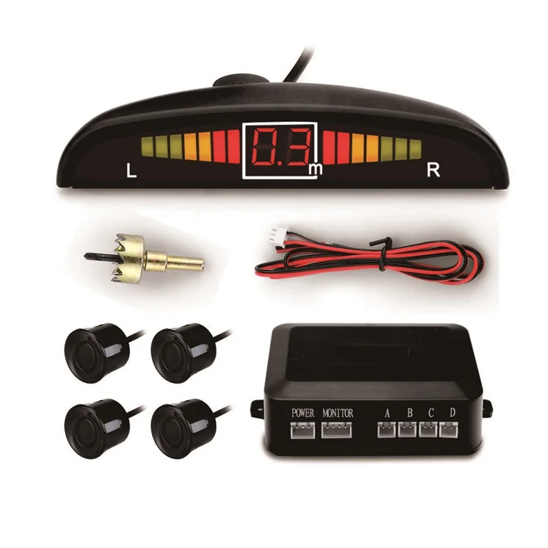 2026 Hot！Auto Car Parking   Detector System Waterproof Parktronic LED Parking Sensor Backlight Display 4 Sensors 1 Year