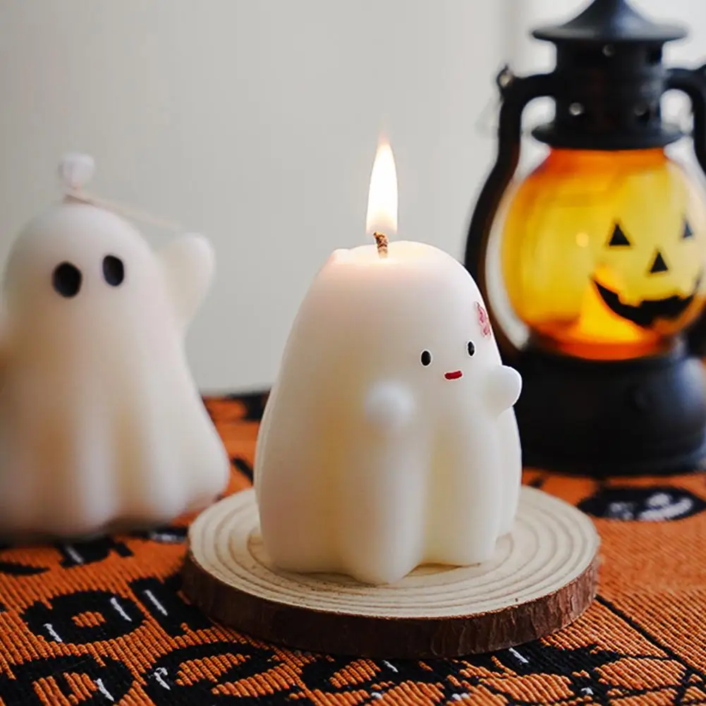 Halloween Candles Ghost Aroma Atmosphere Gift, Creative Styling Fragrance Handmade Wax R3X2