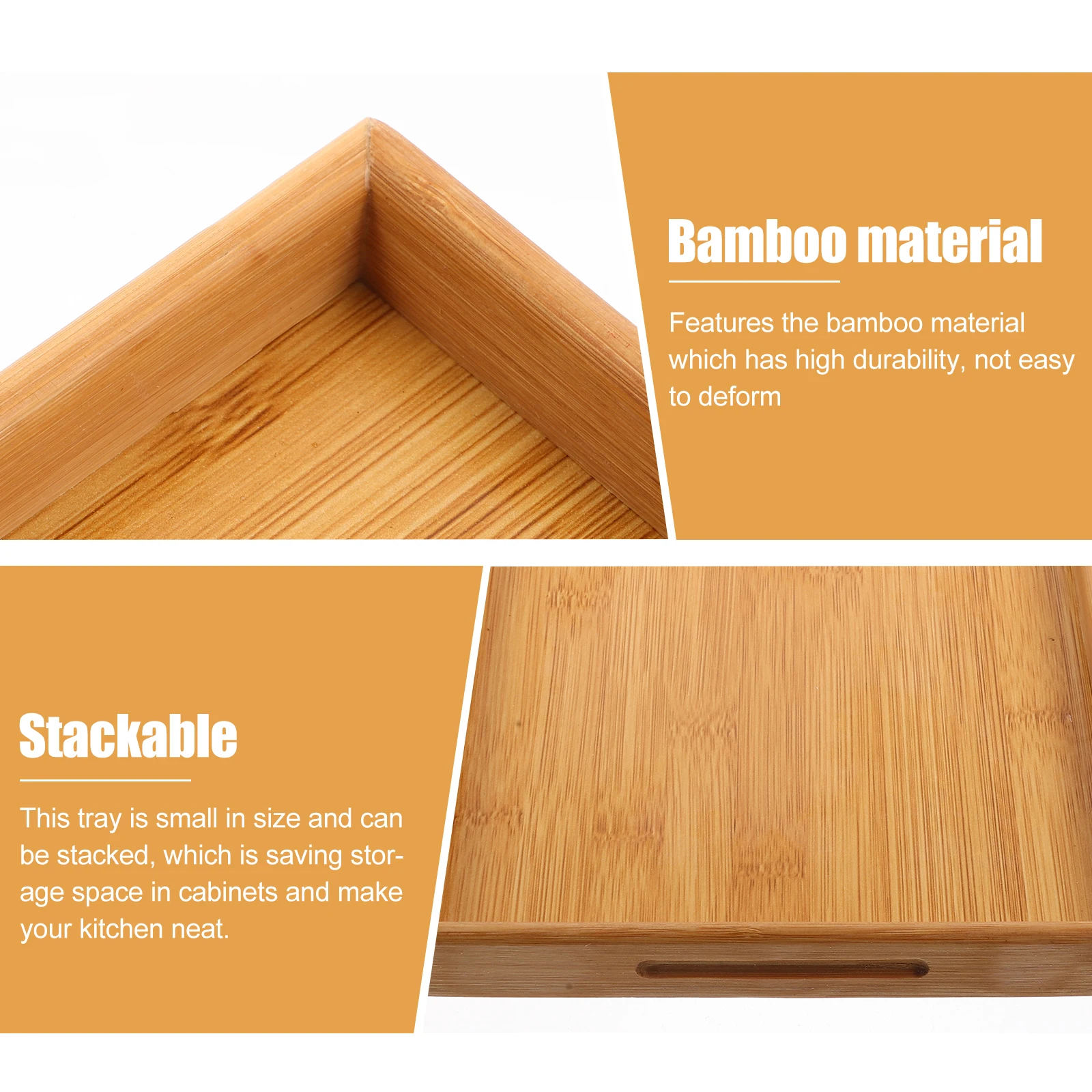 

Bamboo Tray Dessert Serving Tea Accessory Platter Candy Storage Fruit Snack Teapot