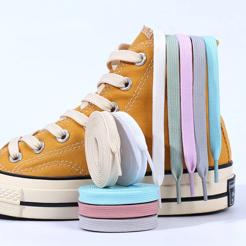 

1Pair Solid Color Flat Shoelace Precision weaving Classic Shoe laces Sneaker Laces length 100/120/140cm Shoes Accessories