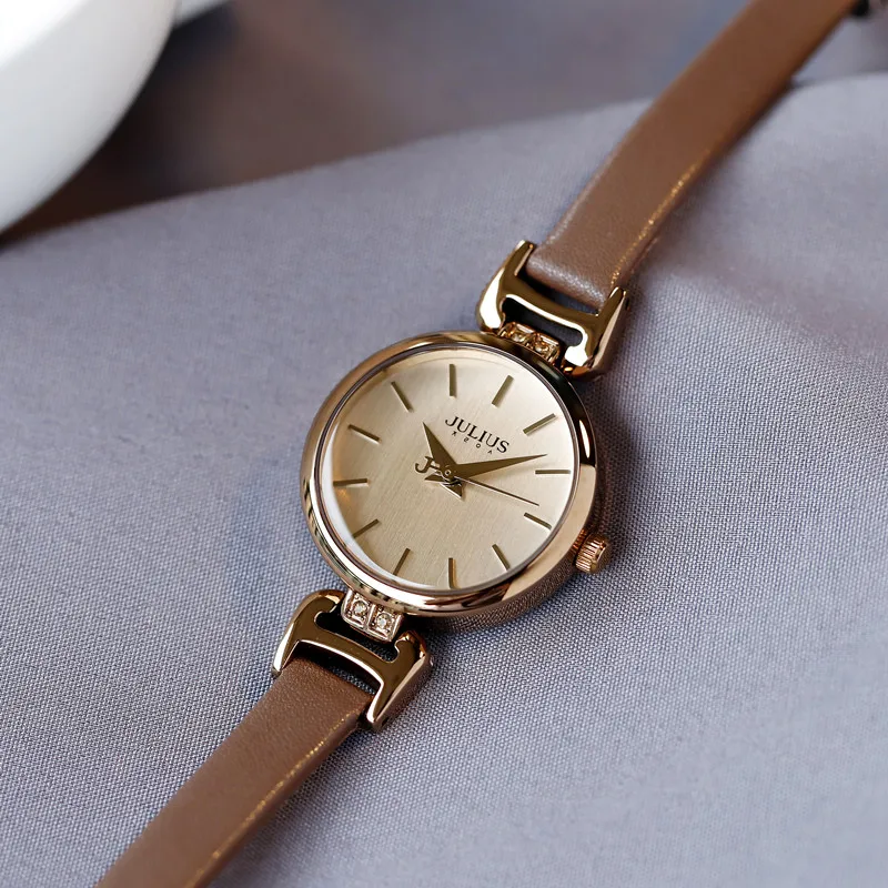 

Retro Round Watch, Simple Brown Thin Strap, Student Watch, Women'S Trendy Watch, Exquisite Women'S Wristwatch, Women'S Gift.