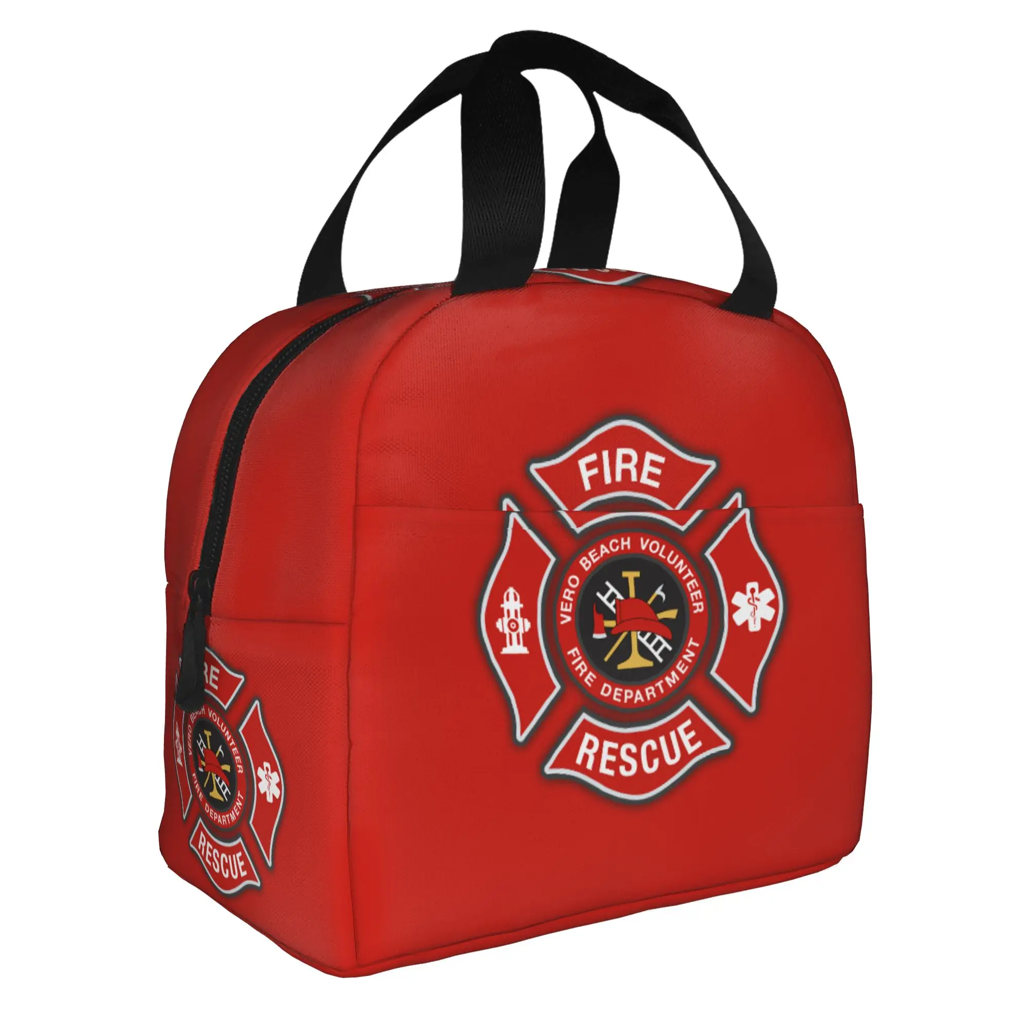 Fire Rescue Firefighter Resuable Lunch Box for Women Leakproof  Thermal Cooler Food Insulated Lunch Bag School